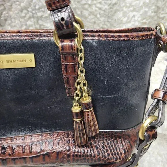 Brahmin Black and brown leather Satchel - Picture 2 of 14